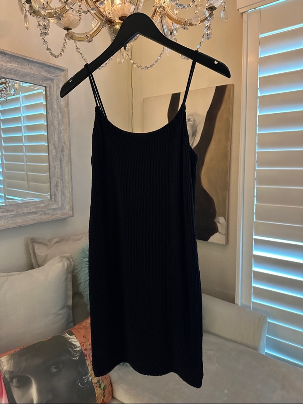 Z Supply Black Textured Slip Dress NWT